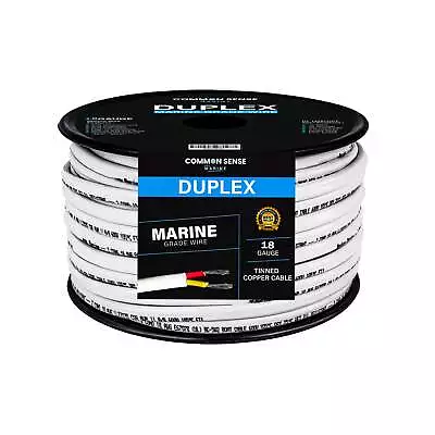 18/2 Duplex Flat Marine Wire - Red/Yellow - 50 Feet -  UL 1426 - USA • $27.43