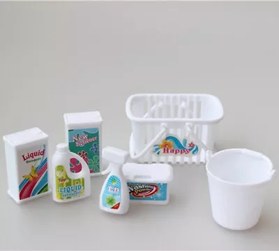 1Set House Plastic Washing Agents Bucket Basket For 11.5  Doll Educational Toy • £4.52