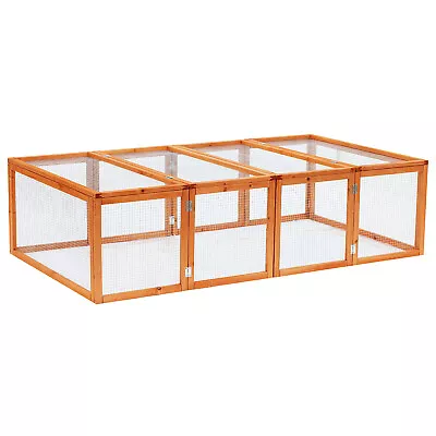 New Rabbit Hutch Cage With Run And Play Space Mesh Wire Safety For Outdoor • £91.88