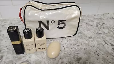 $70 • Buy Vintage Chanel No 5 Spray Perfume Black Lipstick Style Lotion Soap Bath Gel Case