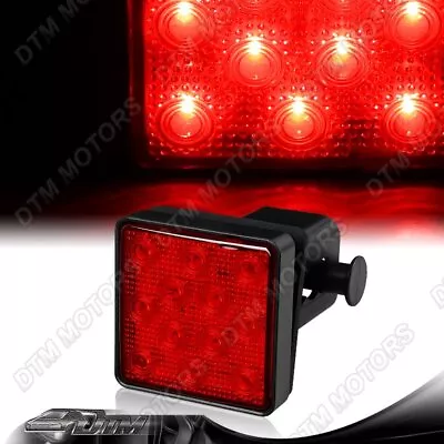 2  Red Lens 12-LED Trailer Truck Hitch Towing Receiver Cover Brake Light Lamp • $16.99