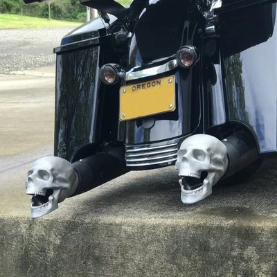 $122.97 • Buy Unpolished Skull Exhaust Tip Original 2.5  Hot Rod Muscle Rat Pickup Auto Car V