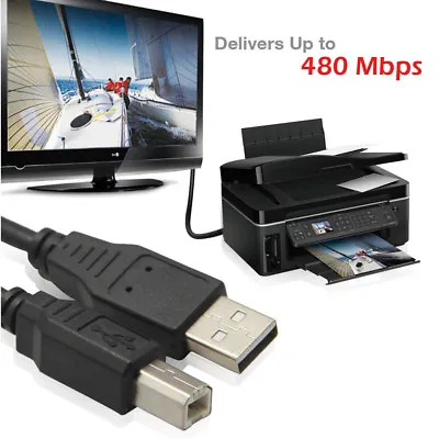 $7.99 • Buy USB 2.0 Type A Male To B Male Data Charge Scanner Printer Cable 1/2/3/5/10m AU