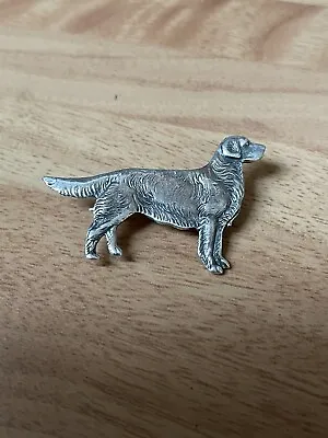 Silver Vintage Labrador Retriever Dog Animal Brooch Badge 4.4g  40mm Long • £40