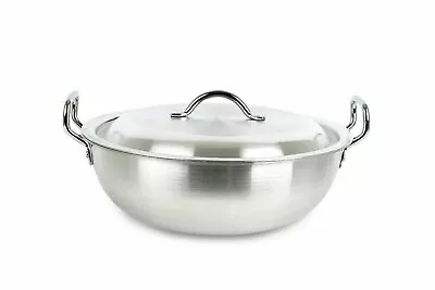 Aluminium Wok Stir Fry Karahi Cooking Pot Casserole Deep Fryer 22cm To 30cm New • £15.95