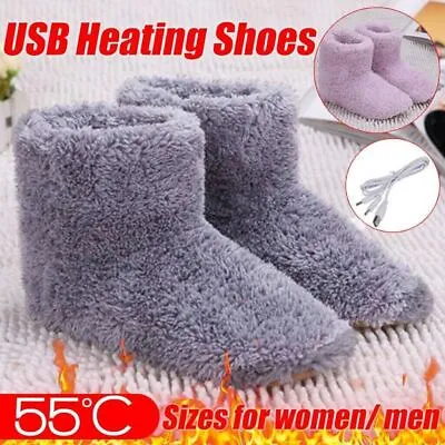 £7.90 • Buy Winter USB Warmer Foot Shoe Plush Warm Electric Slipper Feet Heated Men Women