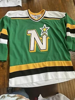 Vintage 80s CCM Minnesota North Stars Home Jersey Green Size L Made In USA • $20.50