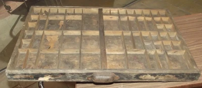 $228.91 • Buy Antique Plate Wood Printers French Typography Drawer Deco Industrial 1880
