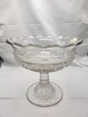 Antique Royal Melrose Greentown EAPG Compote Clear 6 ×6.5  • $40