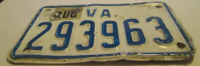 Vintage EMBOSSED VIRGINIA MOTORCYCLE PLATE VA CYCLE Plate TAG STICKER 293963 • $10