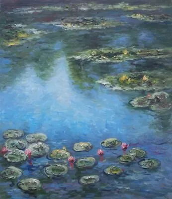 24x20 The Water Lily Pond By Monet Oil Painting Impressionism Flower • $61