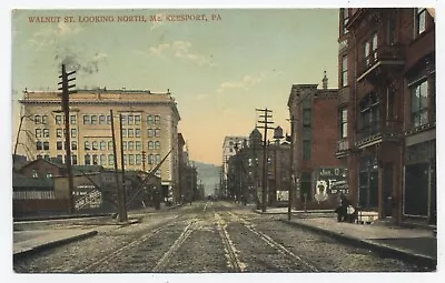 PA ~ Walnut Street & Railroad Crossing MCKEESPORT Pennsylvania 1909 Postcard • $7.10