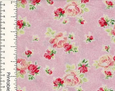 Pink Floral Fabric Roses Quilt Gate Mary Rose Collection ½ YD OOP #84 • $8.99