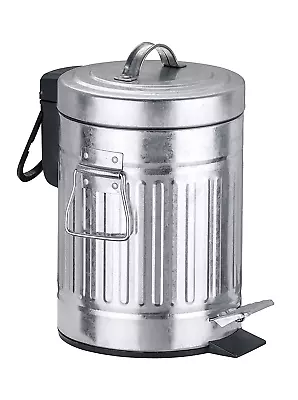 Step Trash Can With Lid And Pedal Retro Metal Garbage Bin For Bathroom Kitche • $37.65