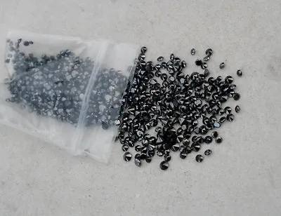Over 1/2 Carat Black Natural Diamond Loose Faceted Round Parcel Lot 1.4 To 1.6mm • £61.74
