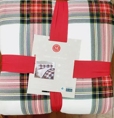 Martha Stewart Full Queen Christmas Tartan Plaid Flannel Comforter Set NWT • $48.95