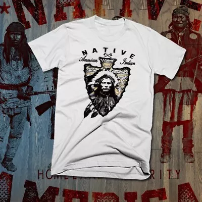 Native American Indian Warrior T-shirt Indigenous Feather Headdress Tomahawk Tee • $19.50