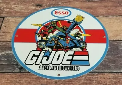 Vintage Esso Gasoline Porcelain Gi Joe American Soldier Gas Service Station Sign • $127