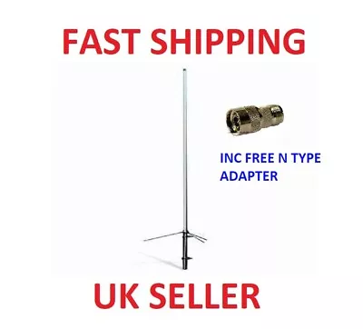 £49.95 • Buy Sharman X 30 N DUAL BAND BASE ANTENNA VHF UHF 2M 70CM FIBERGLASS + FREE ADAPER