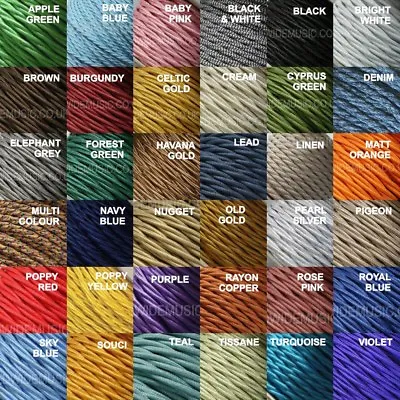 TWIST 3 Core Braided Fabric Cable Lighting Lamp Flex 3 AMP - Choice Of Colours • £0.99