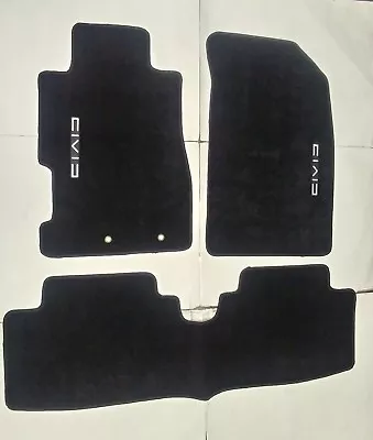 Fit 01-05 HONDA CIVIC Black Nylon Floor Mats Carpet W/ Emblem  • $57.49