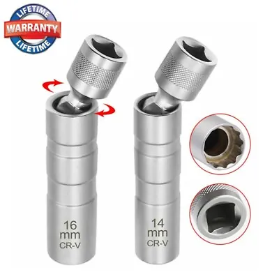 14MM 16MM Thin Wall Magnetic Swivel Spark Plug Socket 12-Point Removal Tools • $12.98