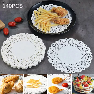 140X White Round Lace Paper Doily Doilies Wedding Cake Presentation Pads Mat • $21.66