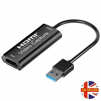 Video Capture Card HDMI To USB Full HD 1080P Recorder For Game/Live Streaming UK • £14.95