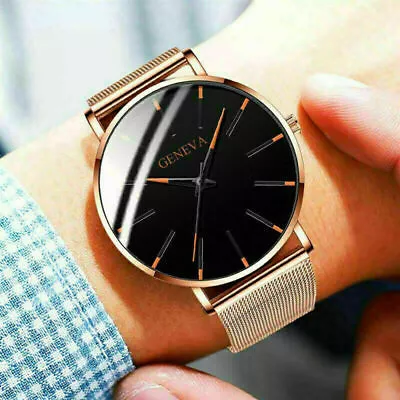 Luxury Quartz Analog Watch With Stainless Steel Mesh Band Business Wristwatch • $14.69