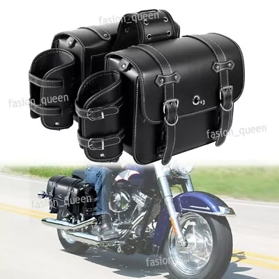 PU Saddlebag Saddle Bag For Honda Shadow Aero ACE Spirit Sabre VT 600 750 1100 • $106.73