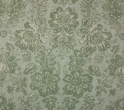 Braemore Keepsake Jade Green D4126 Vintage Floral Linen Fabric By Yard 54 W • $21.25