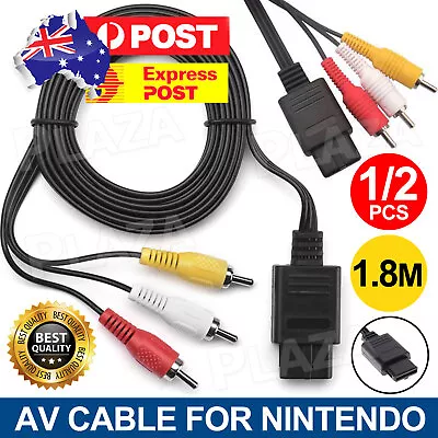 RCA AV Audio Video Composite Cable Cord For SUPER SNES GAMECUBE GC NINTENDO N64 • $6.95