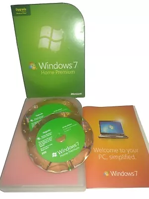 MS Windows 7 Home Premium UPGRADE (32 & 64 Bit DVD Discs Included W COA) EUC • $27.98