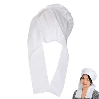 Women Medieval Bonnet Colonial MOP Hat Bonnet Maid Pionner Carnival Headwear • $9.99