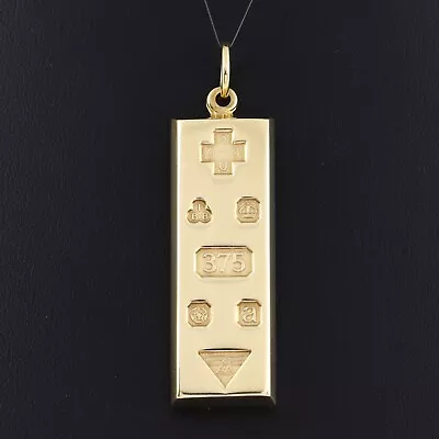 Vintage Solid 9Ct Gold 31.1g Ingot Pendant C 2000 Millennium • £1050