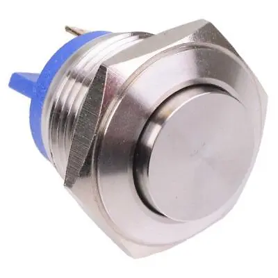 Off-(On) 16mm Raised Stainless Steel Vandal Resistant Push Button Switch 2A SPST • £5.99