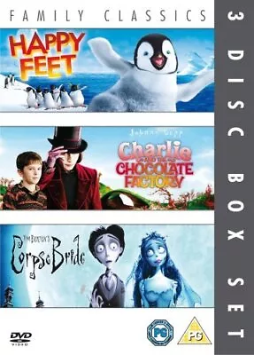 Happy Feet/Charlie And The Chocolate Factory/Corpse Bride [DVD] [... - DVD  QMVG • £3.49