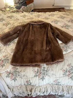 Ladies Vintage Real Mink Fur Jacket Size 8  Excellent Condition • £158