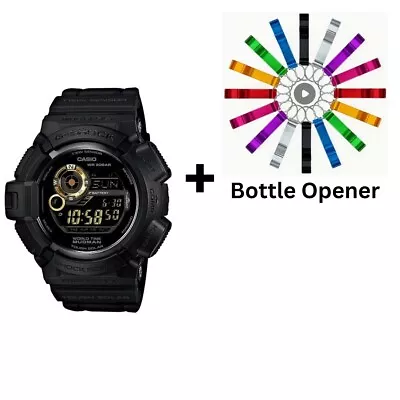 Casio G-Shock Digital Mens MUDMAN Black X Gold Watch G-9300GB-1 Bottle Opener... • $223.90