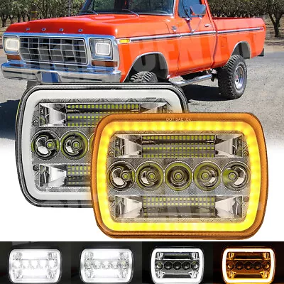 2pcs 7x6'' 5x7'' LED Headlights Hi-Lo Beam Halo DRL For Ford F-150 F-250 F-350 • $35.52