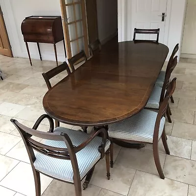 Regency Style Mahogany Effect Extendable Dining Room Table And 8 Chairs • £25