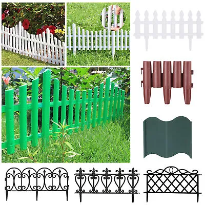 3-20PCS Garden Palisade Edging Border Edge Lawn Picket Fencing Landscape Stake • £10.94