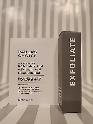 Paula’s Choice 6% Mandelic Acid + 2% Lactic Acid Liquid Exfoliant MINI .33oz NIB • $14.59