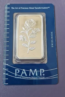  1 Oz Pamp Suisse ROSA Silver Bar .999 Fine Silver • £60