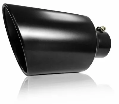 Black Diesel Truck Bolt On Exhaust Universal Tip 5  Inlet 8 Outlet 15  Long Colt • $44.99