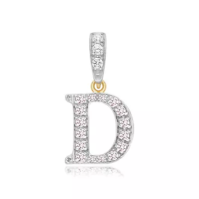 9ct Gold 18mm Cubic Zirconia Initial D Pendant • £376.28