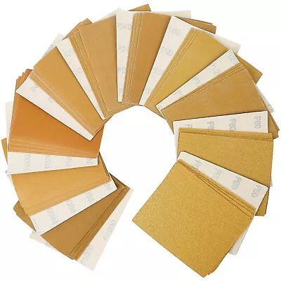 40PCS 1/4 Sheet Palm Sander Sandpaper Hook And Loop Sanding Sheets 80-1000 Grit • $19.29