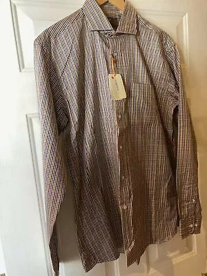 Laksen Mens Luigi Two Ply Twill Multi Check Shirt Size S - New • £59