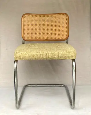 Mid Century Modern Marcel Breuer Style Cane Back Cesca Chrome Dining Chair • $79.99