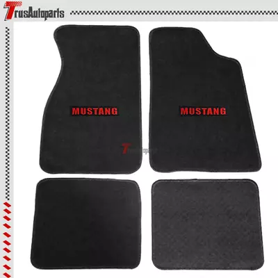 For 79-93 Ford Mustang Coupe Floor Mats Black Nylon Car Carpet Front Rear 4PCS • $57.99